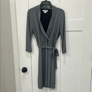 Liz Claiborne Black and White Wrap Dress